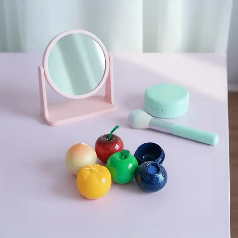 1 Stück Fruchtserie-Packung Kirsch-, Pfirsich- und Blaubeerform Kunststoff-Kosmetikbehälter Kleiner Lippenbalsam-Behälter Probenfläschchen Cremetiegel – Detail 1