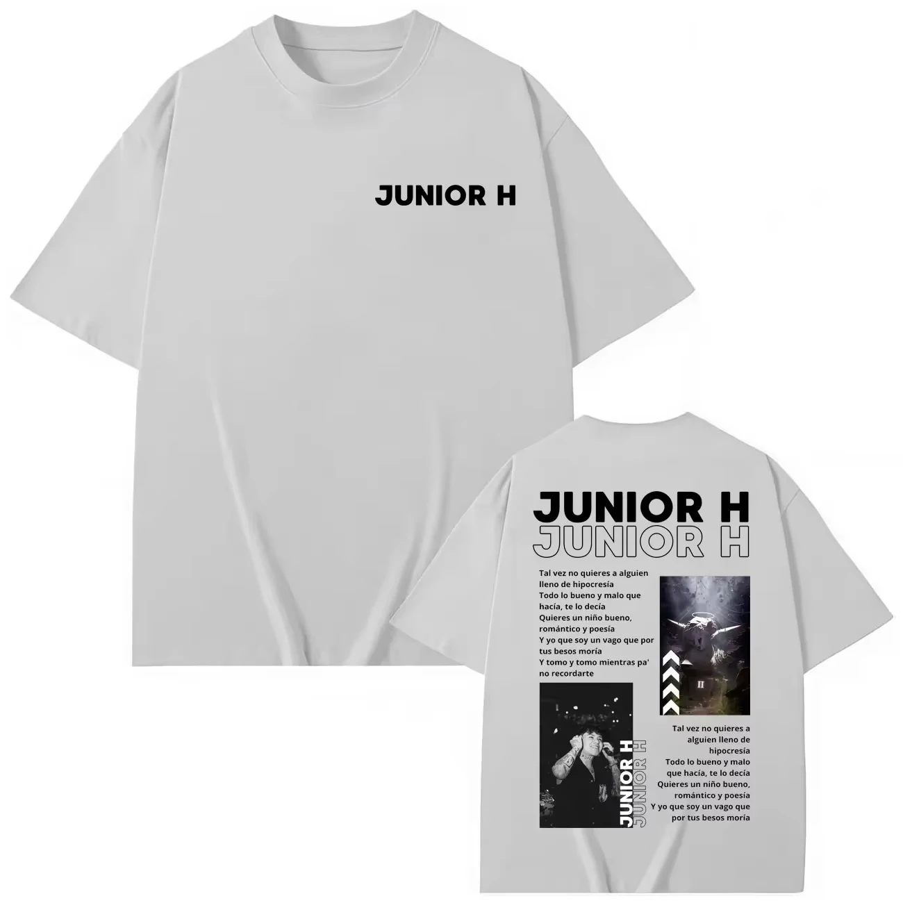Singer Junior H Album Pattern T-Shirt Unisex Fashion Pop Music Short Sleeve T-Shirt Summer Casual Loose  T-Shirt