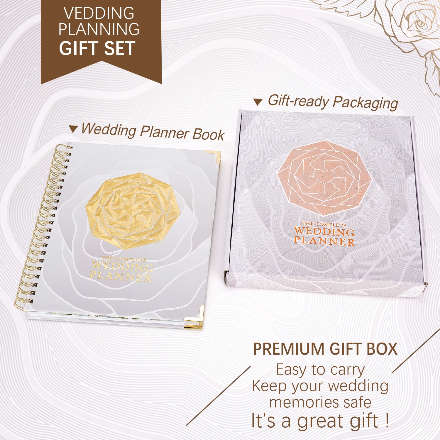 

Wedding Planner Hardcover Wedding Organizer Book DIY Commemorative Photo Album Wedding Diary Engagement Gift Hand Ledger Book