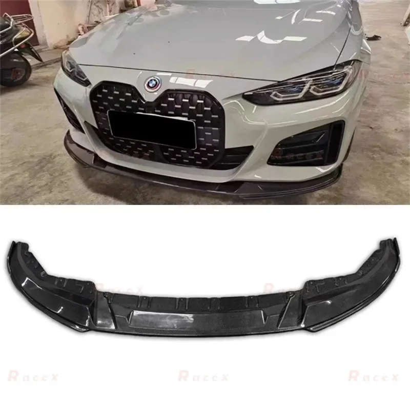 

For BMW G22 G23 425i 430i 2021 2022 ReaI Carbon Fiber Front Bumper Lip Spoiler Kit