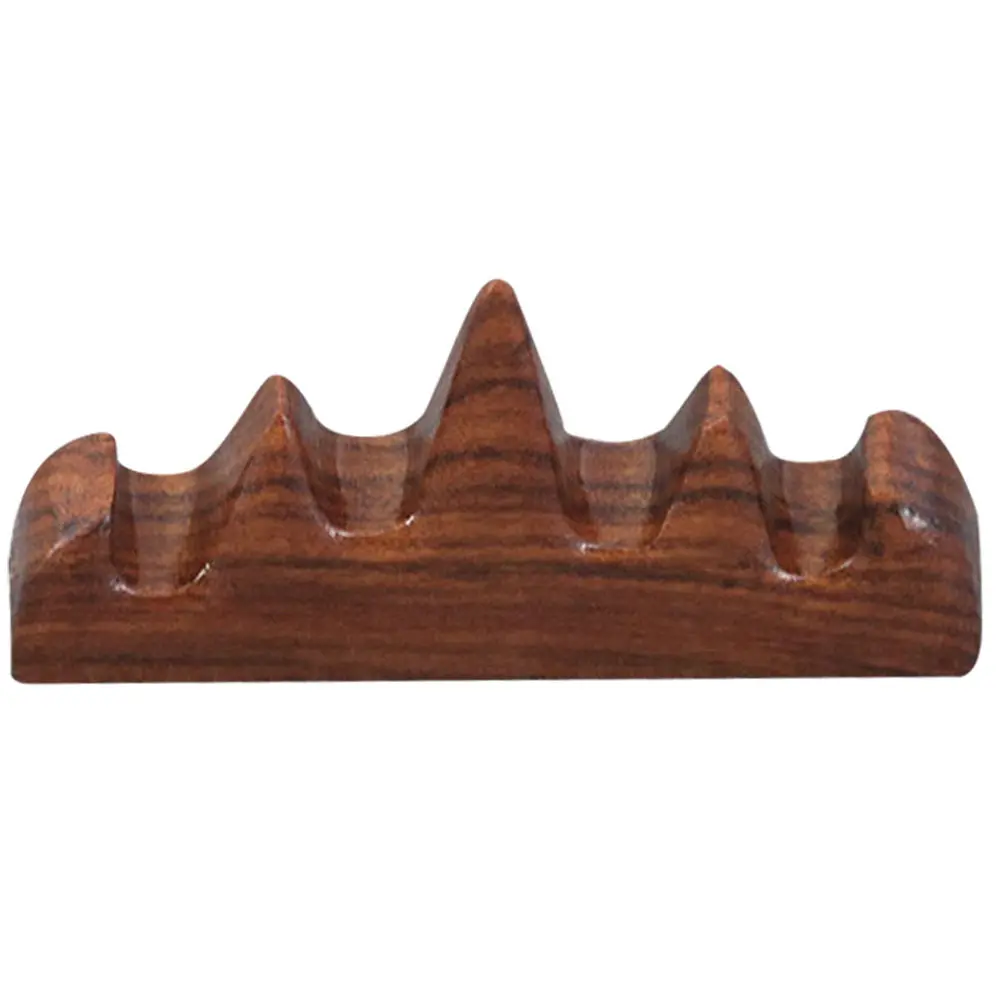 Wooden Red Sandalwood Brush Holder Mountain Shape Calligraphy Pen Stand Ink Pen Storage Decorative Sumi Writing Brush Rest
