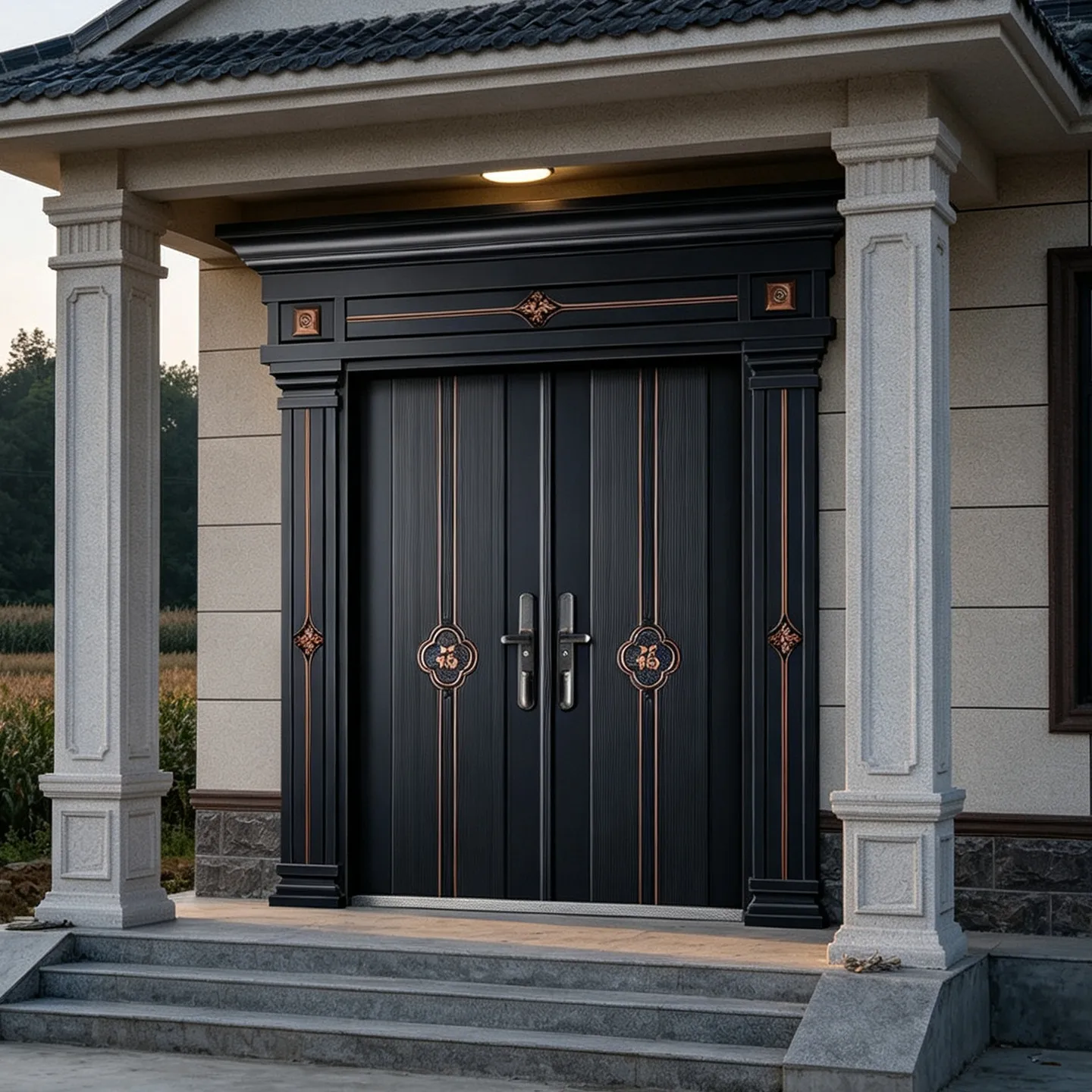 Customized villa door opposite door Rural self-built house Zinc alloy Chinese anti-theft door