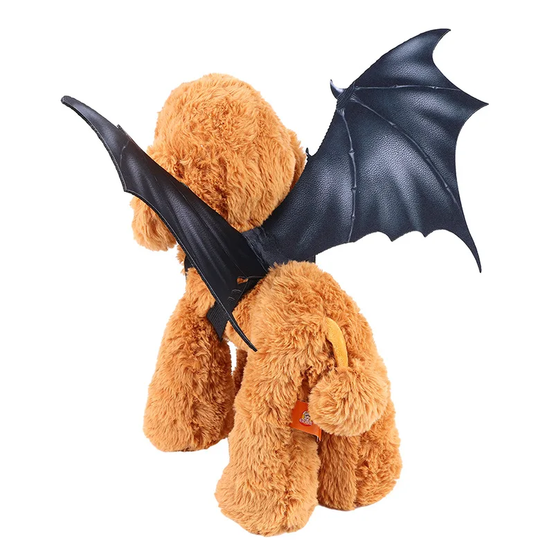 Halloween Cute Pet Clothes Black Bat Wings Harness Costume Cosplay Cat Dog Halloween Party Cat Costumes Bat Wings Pet Supplies