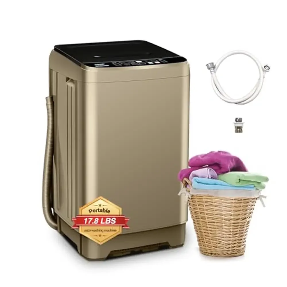 Portable Washing Machine 17.8lbs Capacity Top Load 10 Wash Programs Compact Design Quiet Operation Easy to Use Spin Dry Child