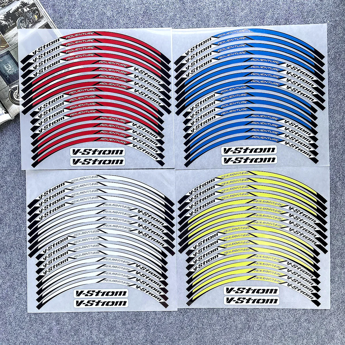For Suzuki V-Strom 250 SX Vstrom 1000 1050 XT DL 650 Reflective Motorcycle Wheel Hub Stickers Motocross Rim Decals Accessories image 2