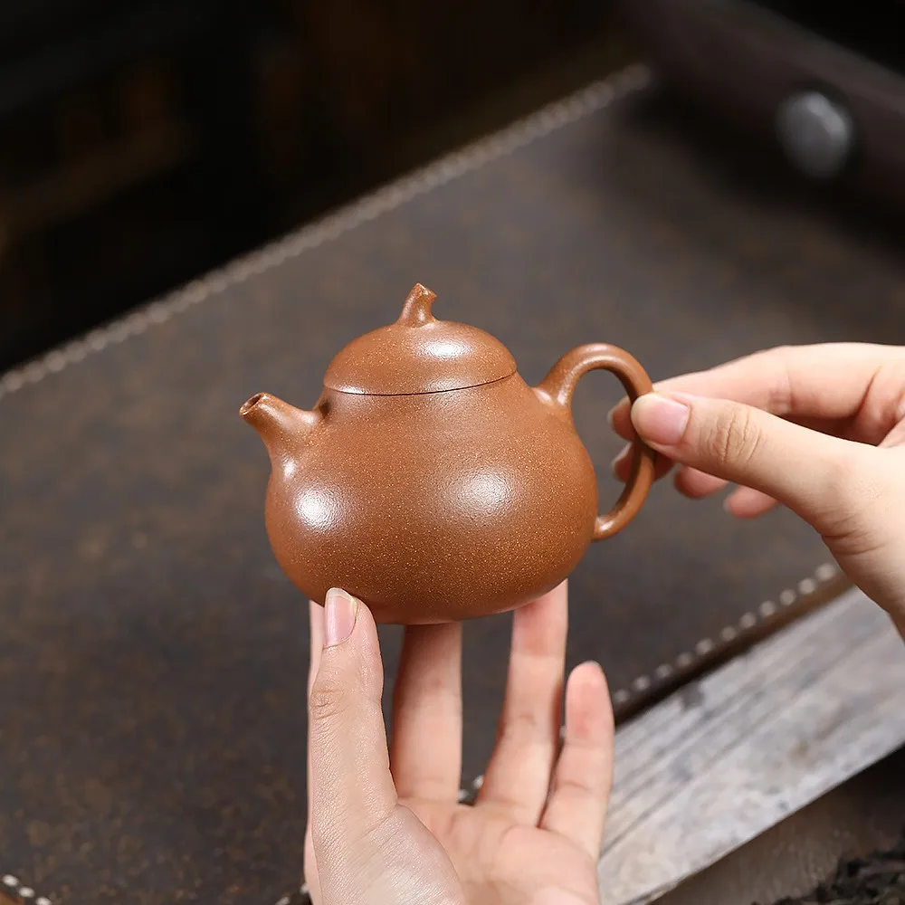 Handmade Yixing Purple Clay Pot Famous Ore Descending Slope Mud Device Eggplant Household Kung Fu Teapot Set Ball Hole 180C