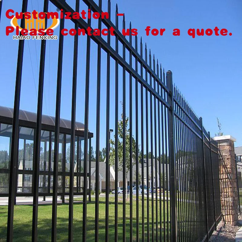 

custom.Steel Picket Fence Sale Easily Assembled Iron Outdoor Black 6ft X 8ft Zinc Garden Steel square Tube Fence Designs Steel F