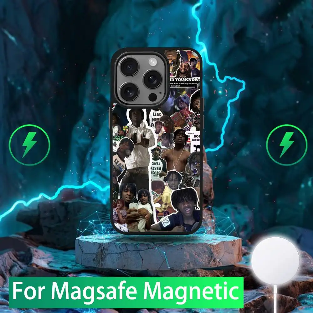 C-Chief Keef 랩퍼 전화 케이스 iPhone 16,15,14,13,12,11,Pro,Max,Plus,Mini,SE 새로운 Magsafe 자기 무선 충전