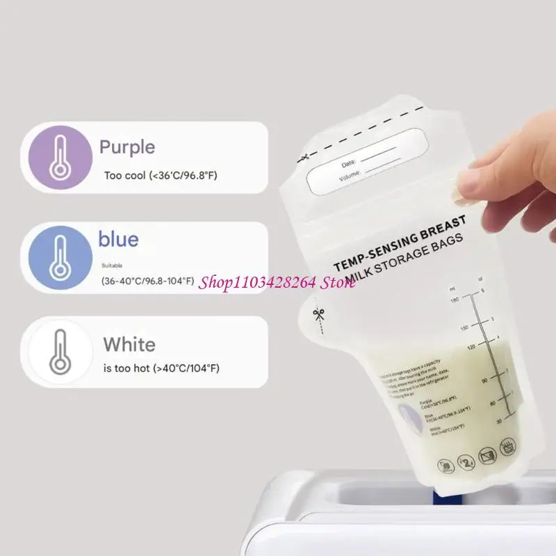  30pcs Breast Milk Storage Bags Disposable 180ml Large Capacity Design Leak Proof Double Sealing for New Mom