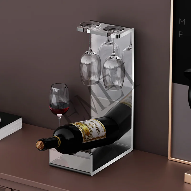 Acrylic Red Wine Glass Holder Upside down Wine Cabinet Light Luxury High-End Creative Household Suspension Storage Rack