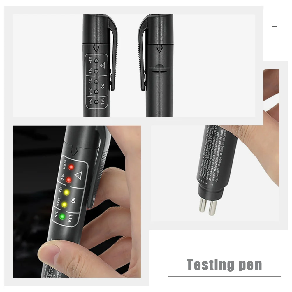 

Brake Fluid Tester Pen Compact Test Brake Oil Testing Tool High Precision Sensor for Car Motorcycle Bicycle Braking