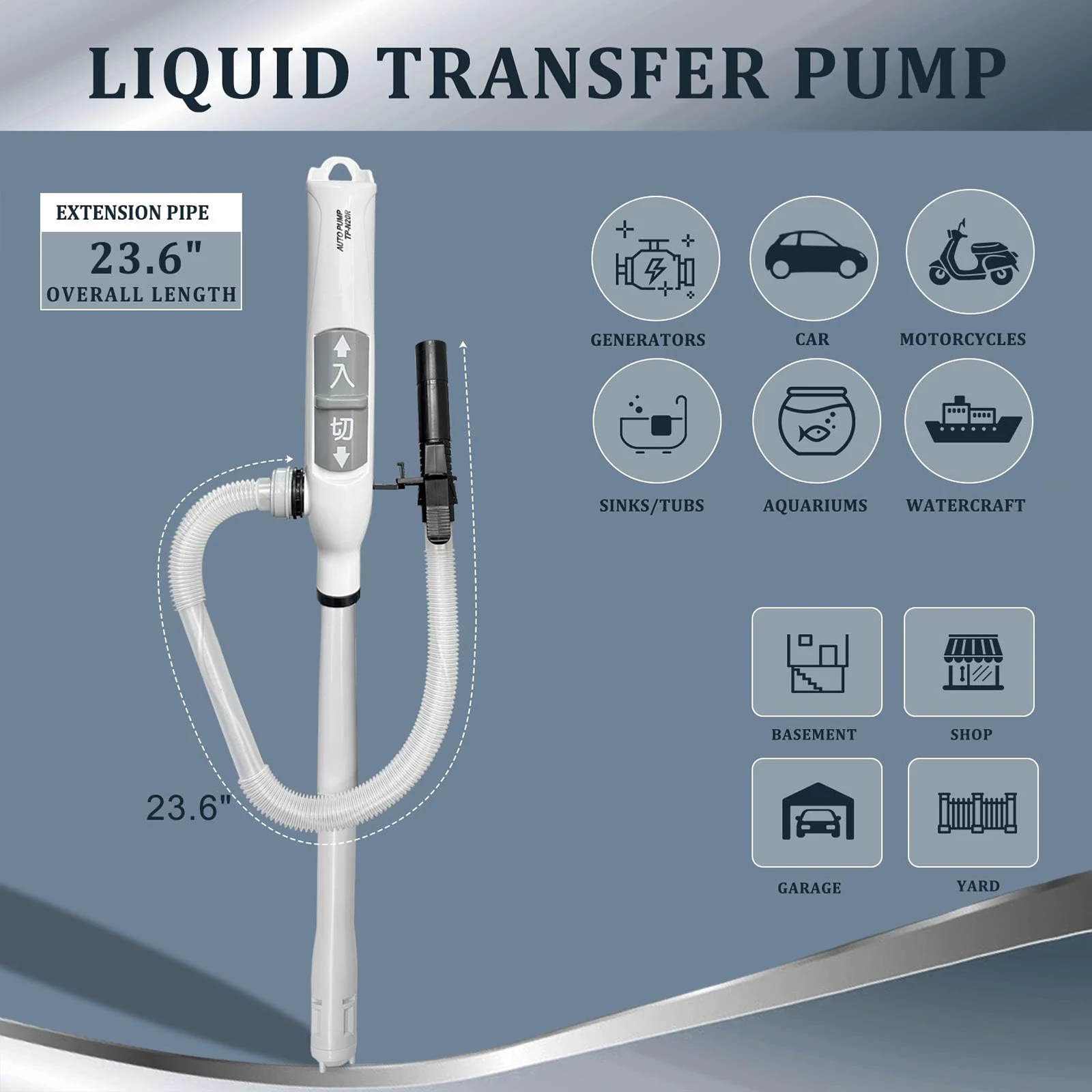 Liquid Transfer Pump 2.4 Gallon/min Portable Gasoline Transfer Pump Battery Powered Auto-Stop Sensor to Prevent Overflow Car Acc