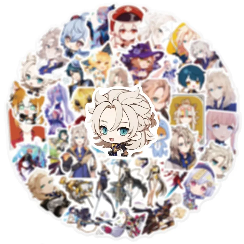 50/30/10PCS Genshin Impact Beelzebul Hu Tao Zhong Li Klee Yae Miko Popular Game Suitcase Guitar Computer Waterproof PVC Sticker