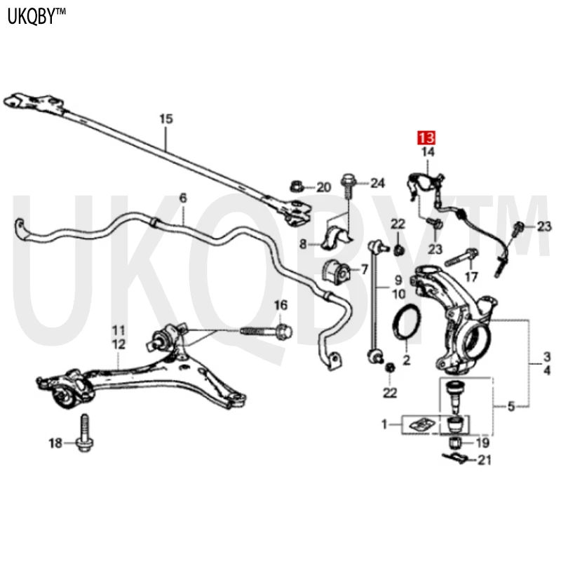 ABS front wheel sensor (left and right) 57450T2JH01 57455T2JH01