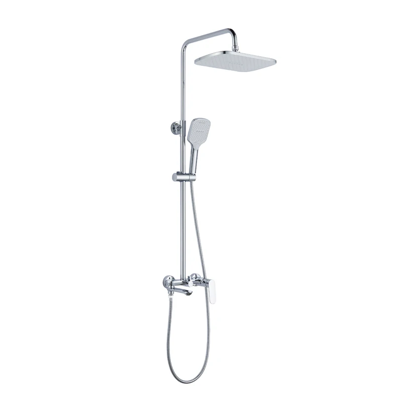 SANIVITAL Brass Wall Mounted Multifunctional Bathroom Shower Set Electroplating Hot Cold Water Mixer Thermostatic Shower Faucet