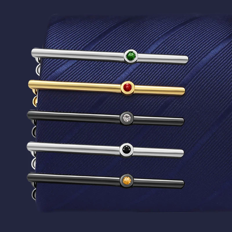 1 Piece Classic Men Tie Pin Clips of Casual Style Tie Clip Fashion Jewelry Exquisite Wedding Tie Bar Silver And Golden Color