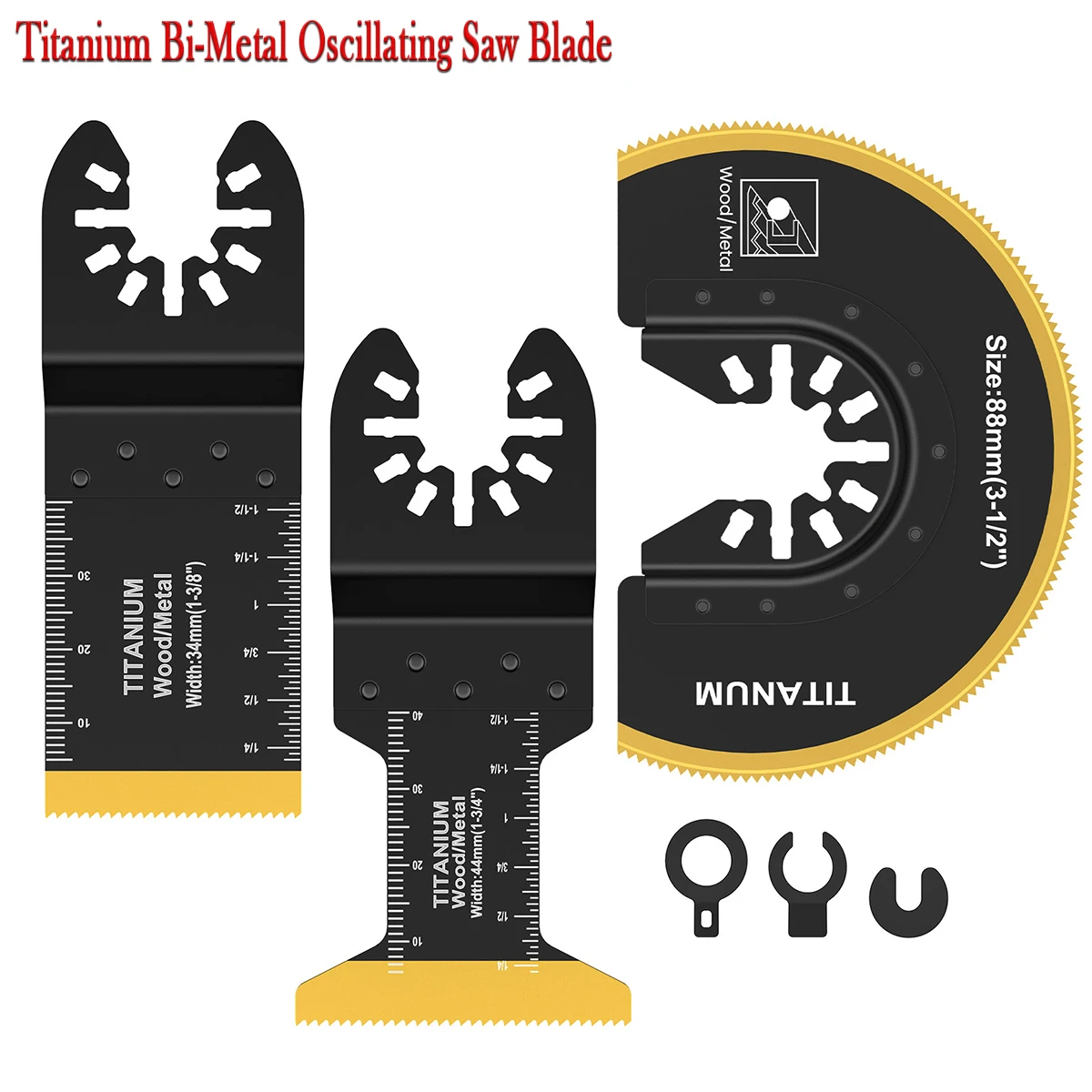 

Oscillating Saw Blades Titanium Bi-Metal Oscillating Saw Blade Semi Circle Saw Blades Cutting Wood Nails Plastic Nails Screws