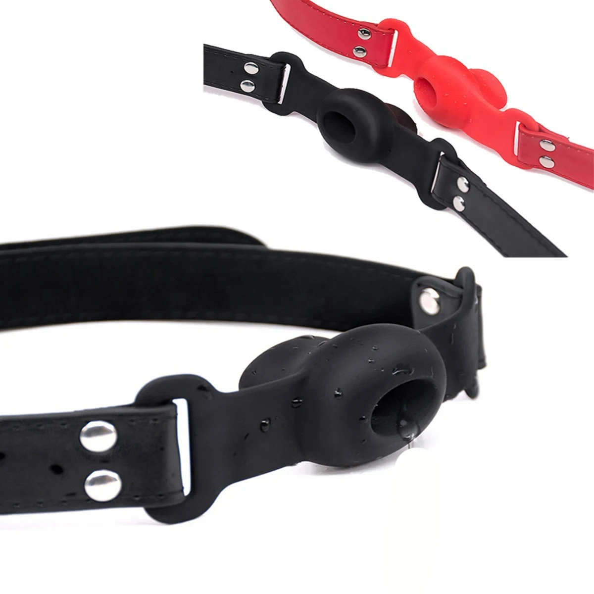 여성 입 개그 BDSM 구속 마우스 볼 SM 노예 역할 놀이 섹스 토이, 성인 커플 18 + 섹스 토이, 조정 가능한 여성 구강 섹스 도구