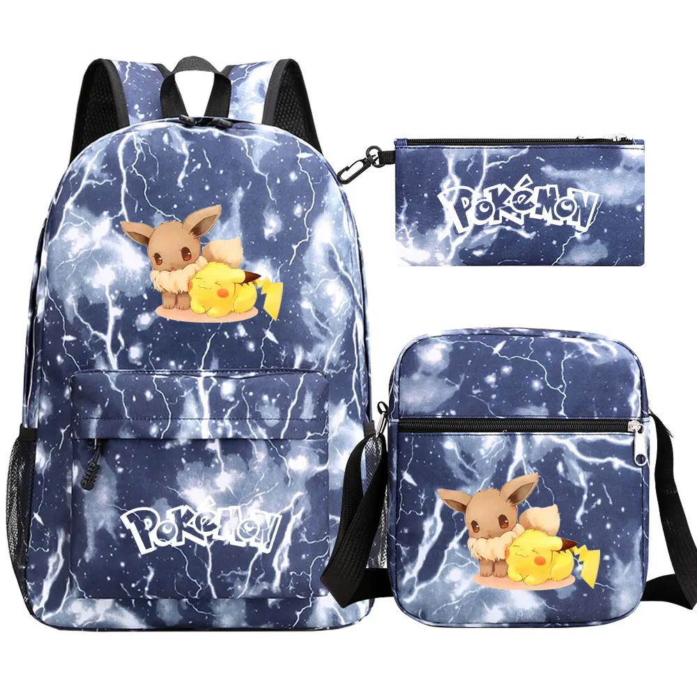 Mochila de Pokémon Go para hombre y mujer, morral de gran capacidad para ordenador portátil, bolso de hombro para viaje, Pikachu