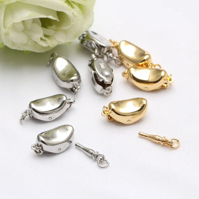 10pcs18k Color Preserved Gold Insert Rod Buckle Necklace Connection Buckle DIY Bracelet Head Pearl Joint Buckle Ingot