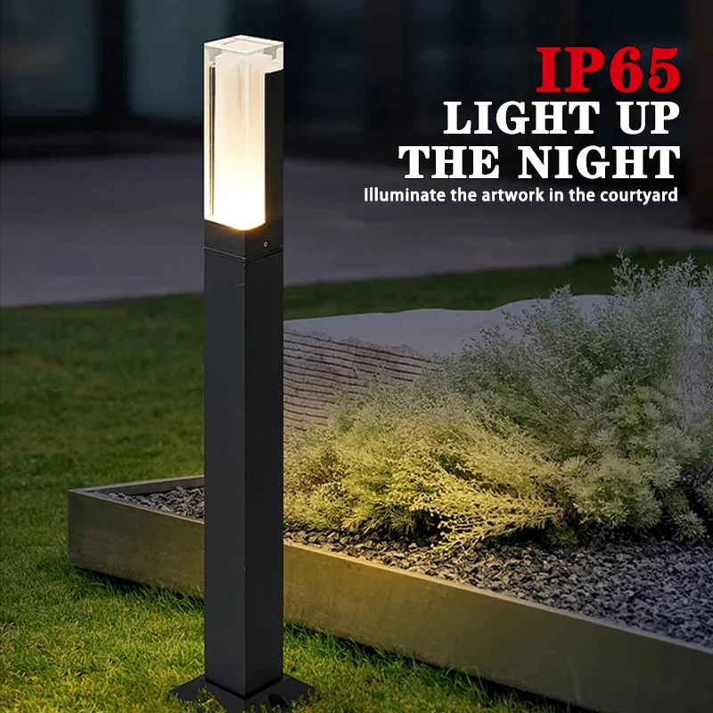 LED Lawn Light Outdoor Waterproof IP65 10W H30~100cm Aluminum  Acrylic Light AC85-265V Garden Trail Square Landscape Lawn Light