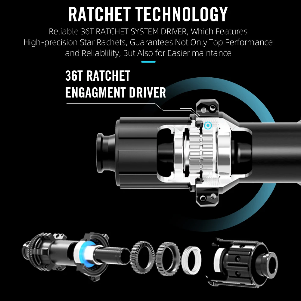 RYET الطريق دراجة محاور SuperLight 245g 36T Rachet Centerlock السيراميك تحمل الطريق مكبح قرصي دراجة محاور الدراجات اكسسوارات