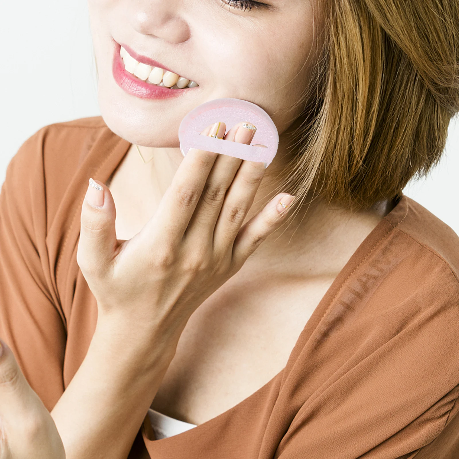 

4 Pcs Loose Powder Puff Face Velvet Pads Small Makeup Sponge Round