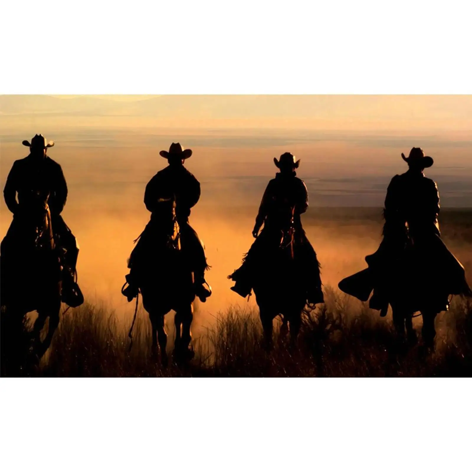 

5D DIY Full Round Drill Diamond Painting Western Cowboy Home Art Craft 50x30cm