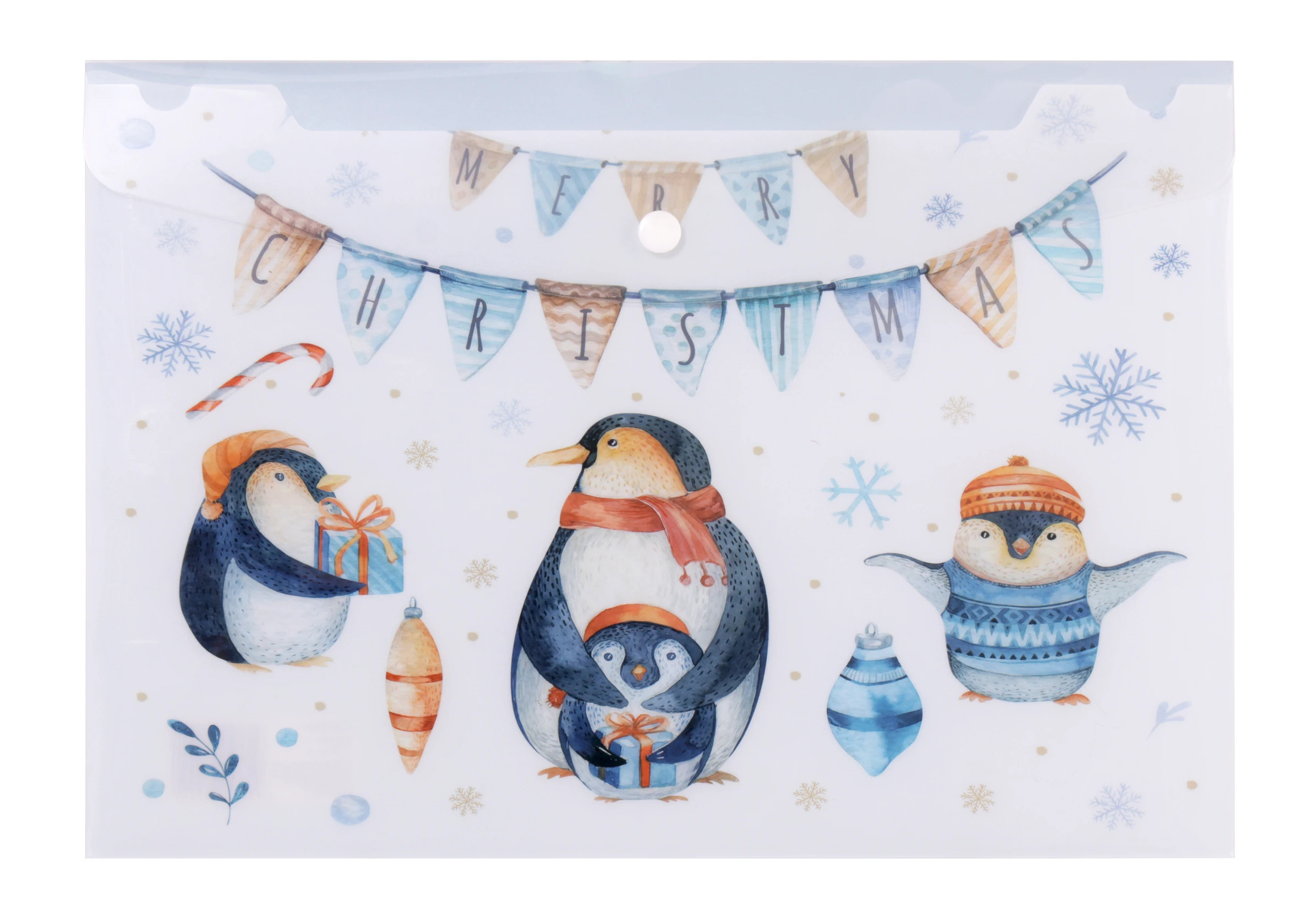 Comix AC419 Button bag A4 size 10pcs/setA4 durable cartoon student buttoned bag waterproof for storing important documents