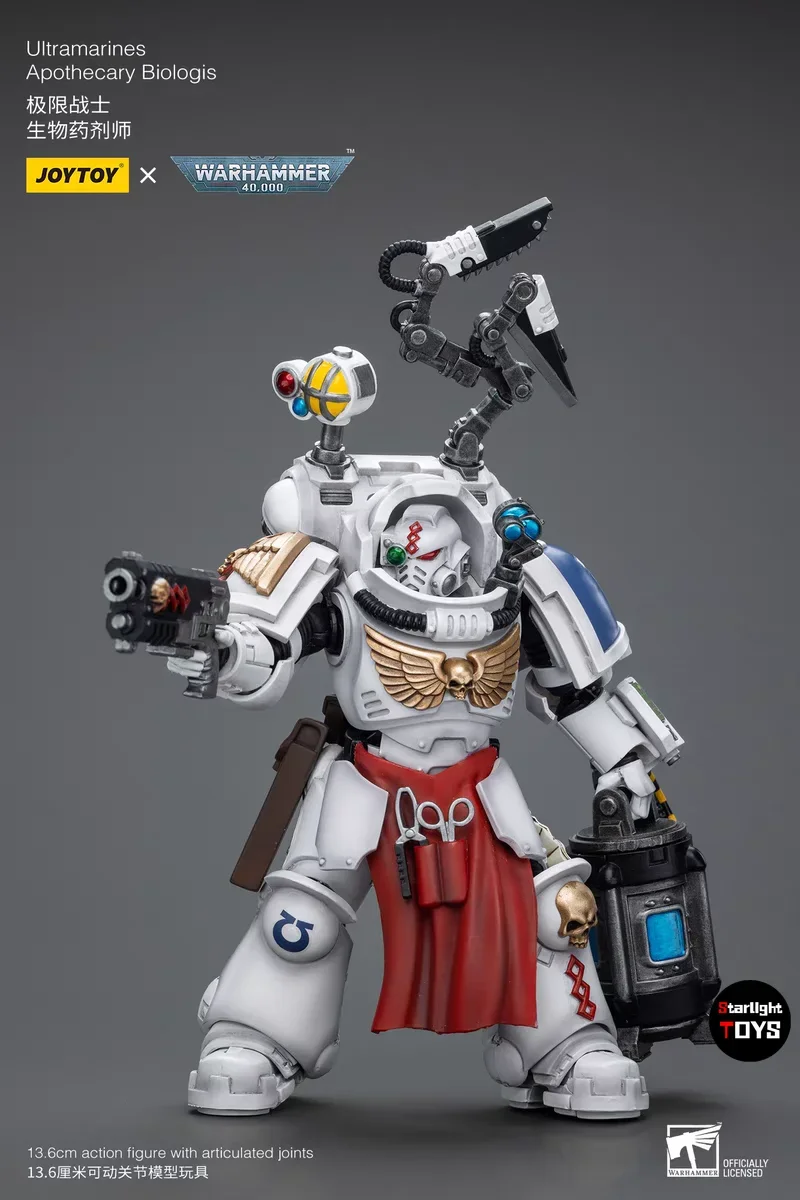مجسم مفصلي Joytoy 1/18 - Warhammer 40K Ultramarines Legion Apothecary، لعبة مجسمة، هدية