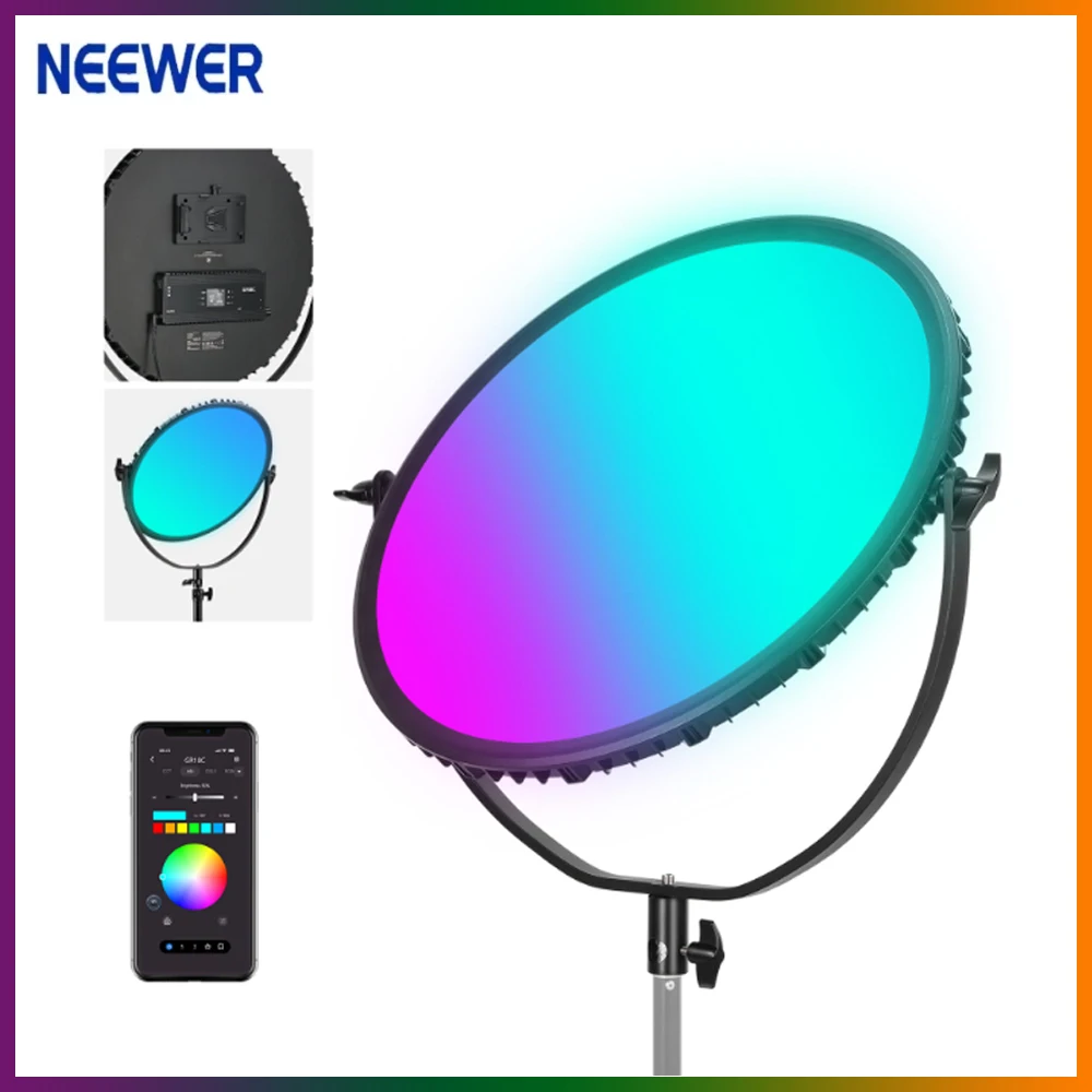 

NEEWER GR18C 18" LED Round Panel Video Light 2500K~8500K Bi-color Temperature for Portraits Beauty Fashion Shots Live Streaming