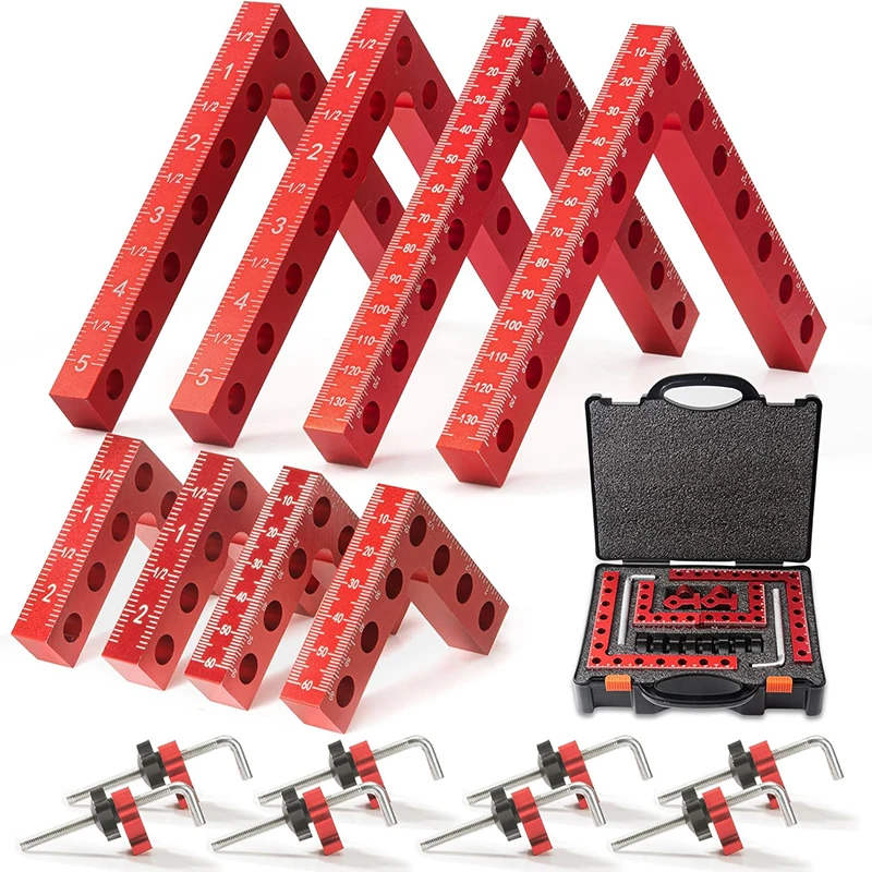 60/140mm Right Angle Fixing Clip 90 Degree Corner Clamps for Woodworking Tool Aluminum Alloy Auxiliary Positioning Squares Kit