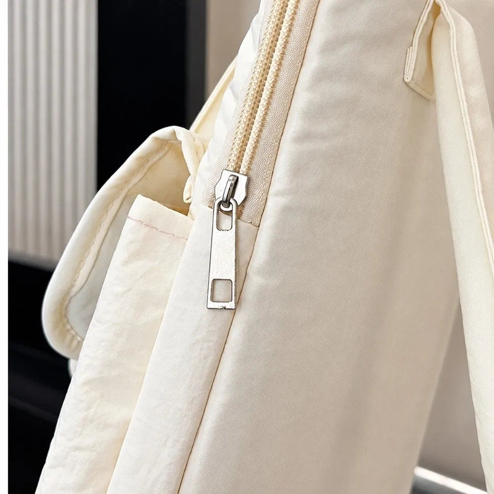 Solid Color Bow Print Laptop Storage Bag Large Capacity Shockproof Laptop Shoulder Bag Multifunctional Water-repellent
