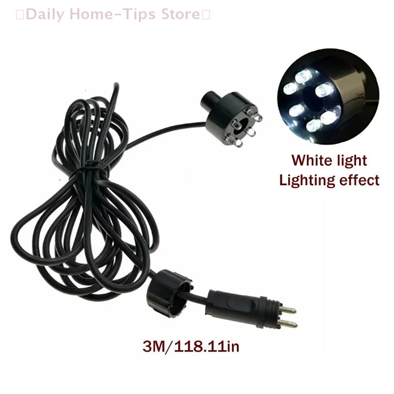 

1 шт. 2025 новый пластиковый подводный 6-светодиодный светильник для фонтана, пруда, воды, сада, адаптер переменного тока, теплый белый, белый, многоцветный