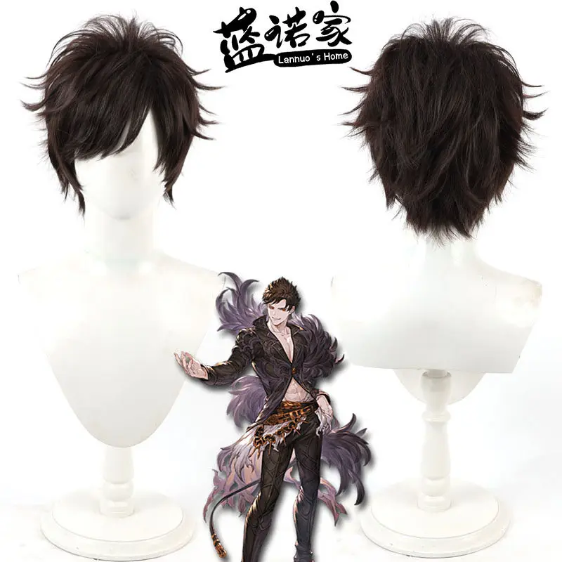 

Парик для косплея Белиала из аниме Granblue Fantasy, реквизит для Хэллоуина и карнавальных вечеринок, синтетические волосы, термостойкое волокно + шапочка для парика