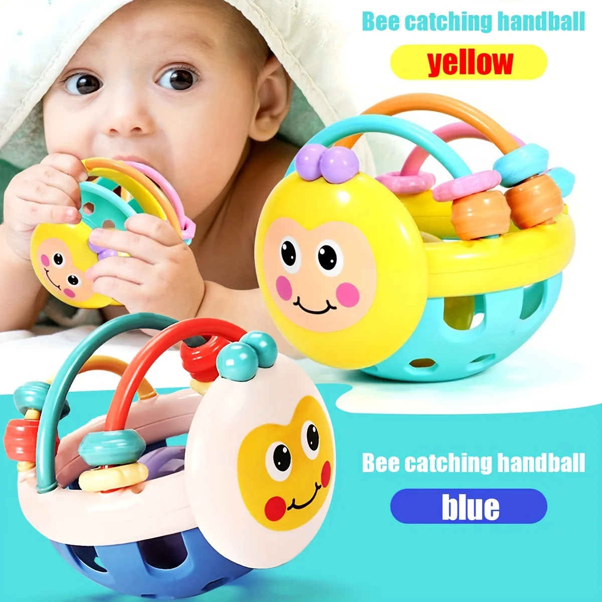 동물 모양 벌 모양 다채로운 딸랑이 & 감각 발달 치발기 (아기 및 유아용), 다기능 감각 학습 장난감 (영유아용)