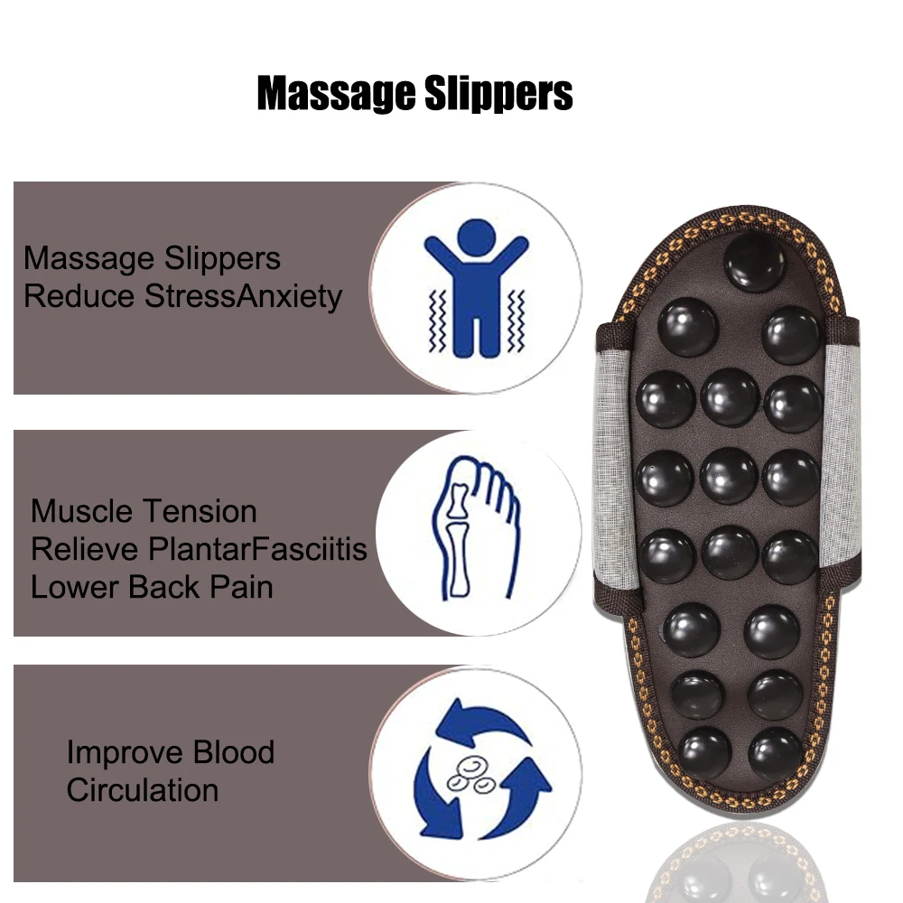 Jade Acupuncture Slipper Foot Massager Acupoint Stimulation Massage Reflexology Sandals Reduce Feet Tension Promote Circulation