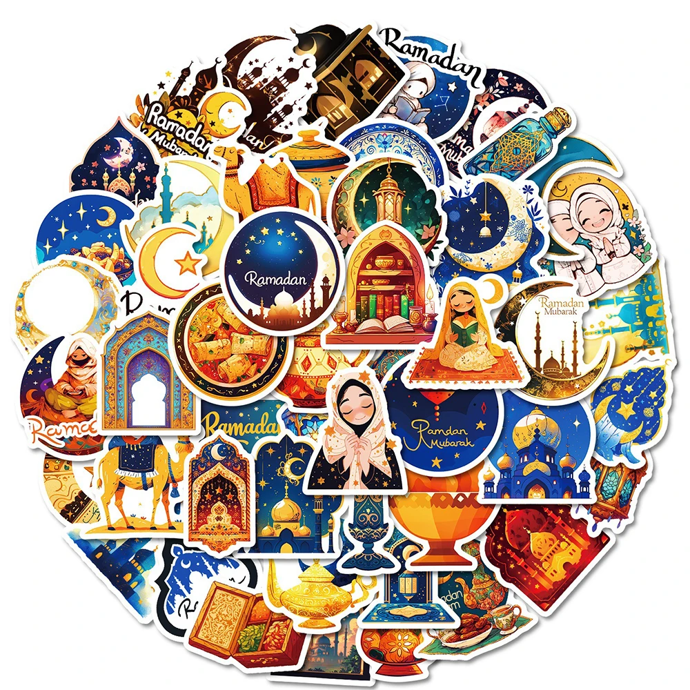10/30/50 stücke Lustige Nette Cartoon Ramadan Eid Mubarak Aufkleber Dekoration DIY Kühlschrank Laptop Gitarre Scrapbooking Aufkleber Aufkleber geschenk