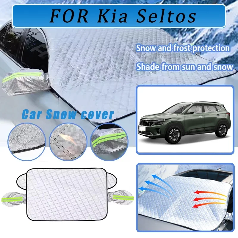 

Thickened Car Now Sunshade Windshield Cover With 5/9 Magnets UV Protection Anti Snowboard Sunlight For Kia Seltos