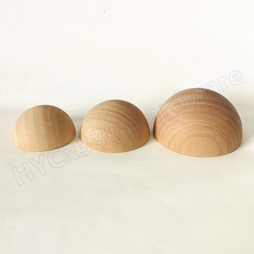 Bolas de madera divididas, media bola de madera sin terminar, cuentas naturales de medio artesanía de 12-90 mm para proyectos de manualidades de