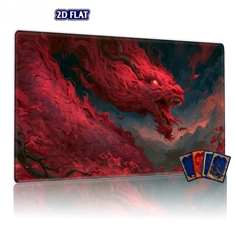 Geometric abstract art game mat with  rubber bottom and high-definition printed edges. Suitable for TCG (Trading Card Game)