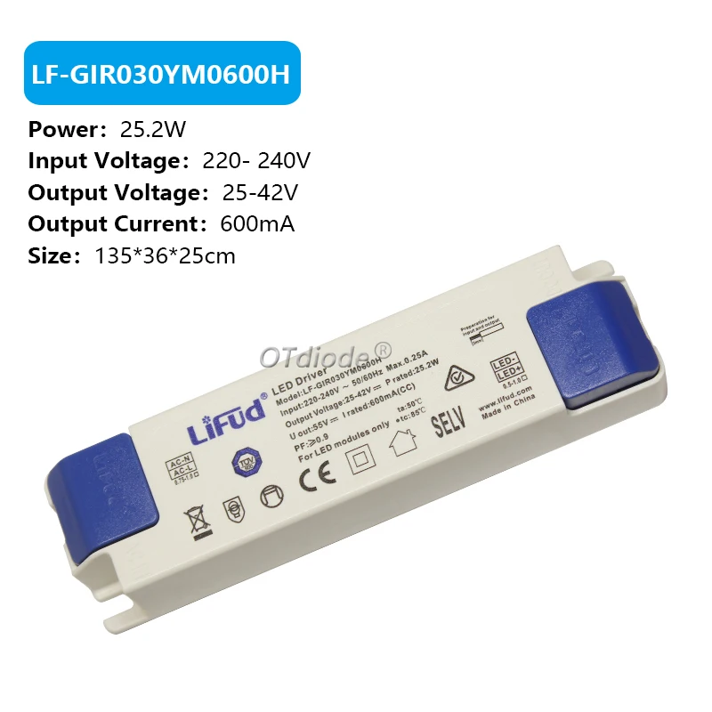 Lifud LED Driver DC25-42V/33-40V 800mA 900mA 1000mA 1050mA 1200mA 1300mA 1400mA 1500mA 40 w50w 60W LF-GIRxxxYS trasformatore serie