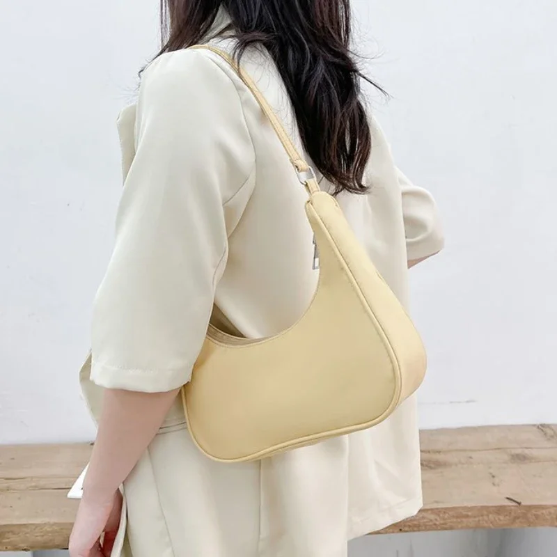 Women Bags Armpit Shoulder Bag Small Shoulder Purse Nylon Underarm Bags Clutch Women Hobos Summer Simple Handbags Bolso Feminina