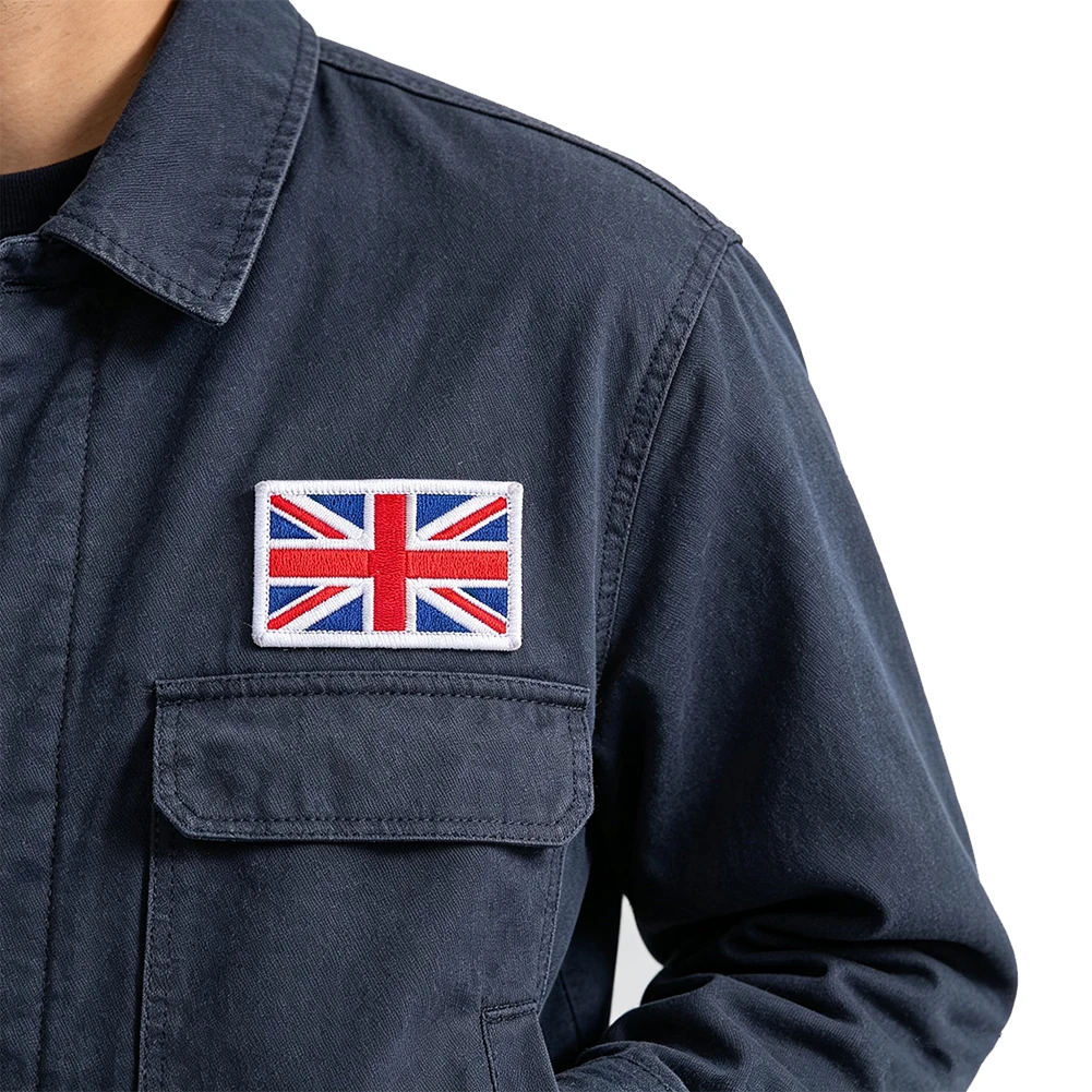 UK Flag Embroidered Hook And Loop Patch British Union Jack Applique Badge For Cap Jacket Backpack Travel Luggage Suitcase Versat