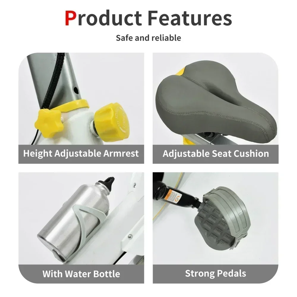 Vélo d'exercice d'intérieur avec coussin de siège confortable Vélo de cyclisme entièrement réglable avec écran LCD et support pour iPad