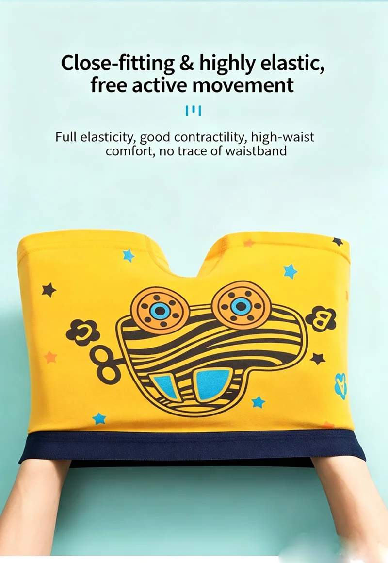 4 Stück Jungen-Unterwäsche Baumwoll-Boxershorts mit Cartoon-Auto-Motiv für Kinder 2-12 Jahre Atmungsaktive Weiche Kinderunterhosen Baby-Jungen-Shorts – Detail 7