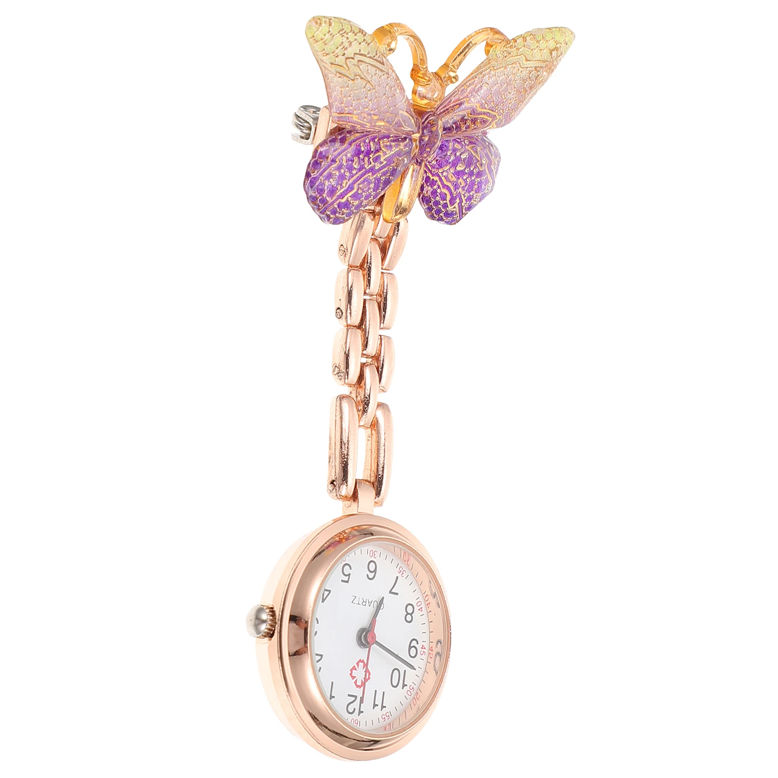 1Pc Nurse Pocket Watch Clip- On Hanging Lapel Nurse Watch Silicone Brooch Pocket Watch Flower Lapel Hanging Watch