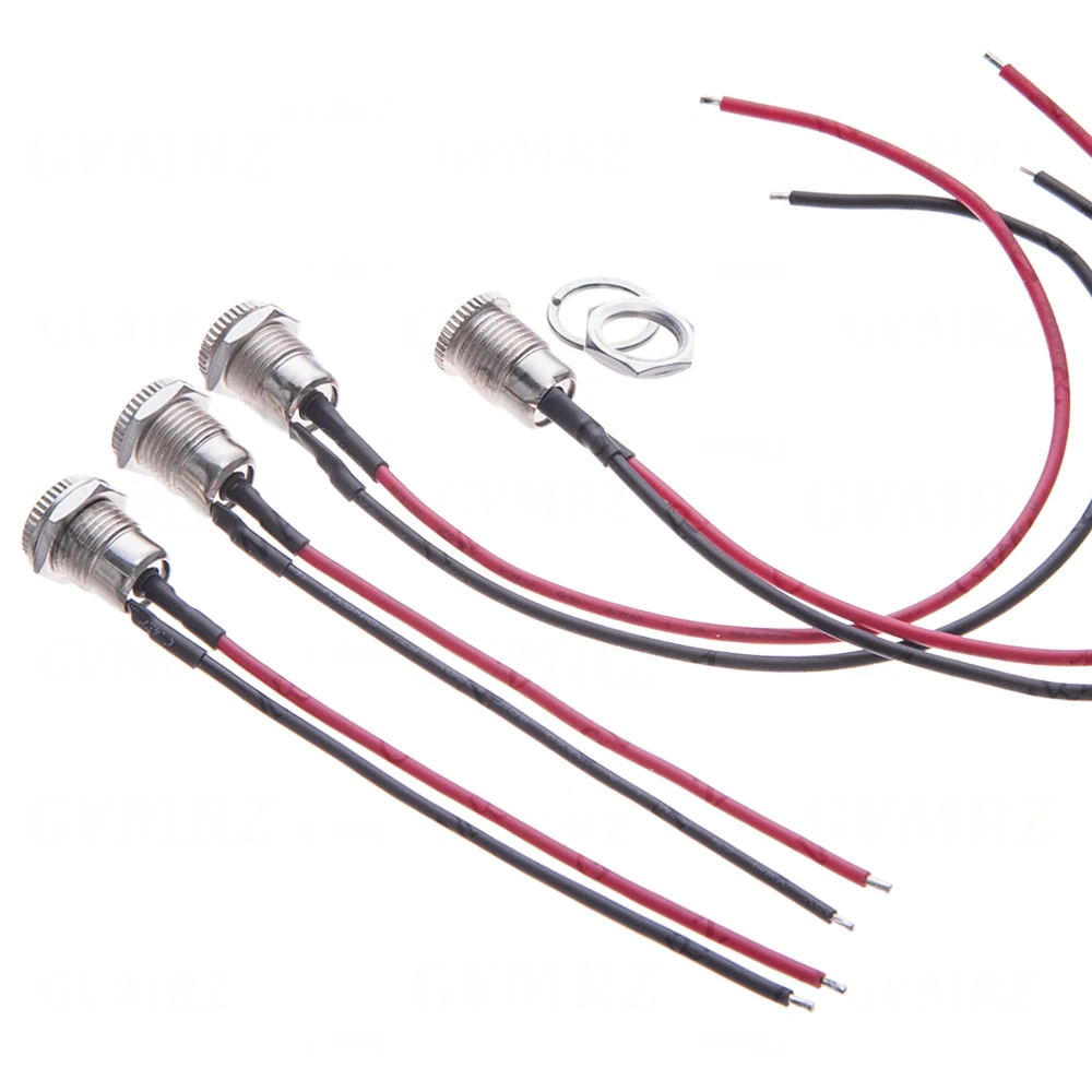 1Pair DC-099 With 20AWG Cable Wires 10CM 20CM Waterproof cap 5.5x2.1/5.5 x 2.5 DC Power Socket Threaded Female Connector Adapter