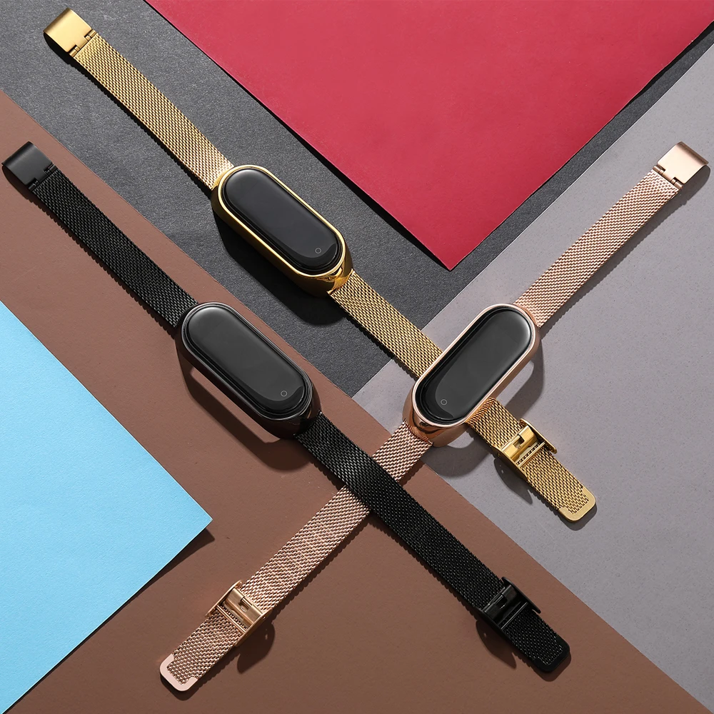 Stainless Steel Strap For Xiaomi Mi Band 6 5 4 3 Metal Colorful Watchband Strap For Mi Band 4 For Xiaomi 6 Bracelet Accessories