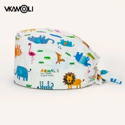 wholesale laboratory Clinic work cap panda printing Dental beauty dentist cap sweat-absorbent scrub hats Skull cap Dust cap